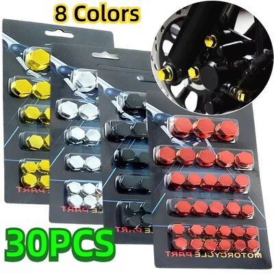 30Pcs Motorcycle Screw Decoration Cap Cover Set Motor Scoote