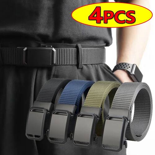 Tactical Belt For Men Canvas Automatic Buckle Belt Man Durab