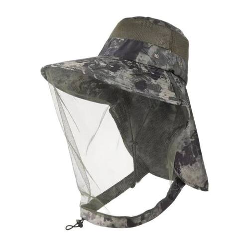 Fishing Cap Mosquito Insect Repellent Mesh Masks Anti UV Fis