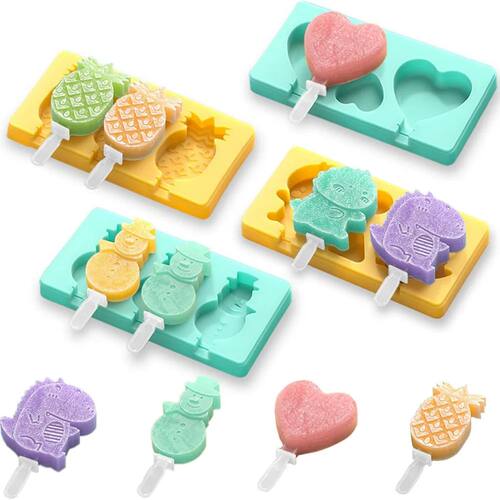 Silicone ice cream molds,Diy cartoon animal fruit Popsicle m