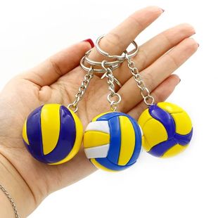 Fashion Leather Volleyball Keychain Mini PVC Keychains Bag C