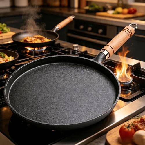 26cm Cast Iron Frying Pan, Uncoated Non-stick Crepe Maker St