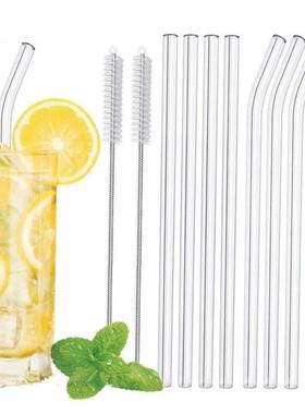 20cm Glass Smoothie Straw, Reusable Clear Drinking Straws fo