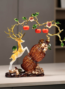 创意福鹿摆件饰品柿子