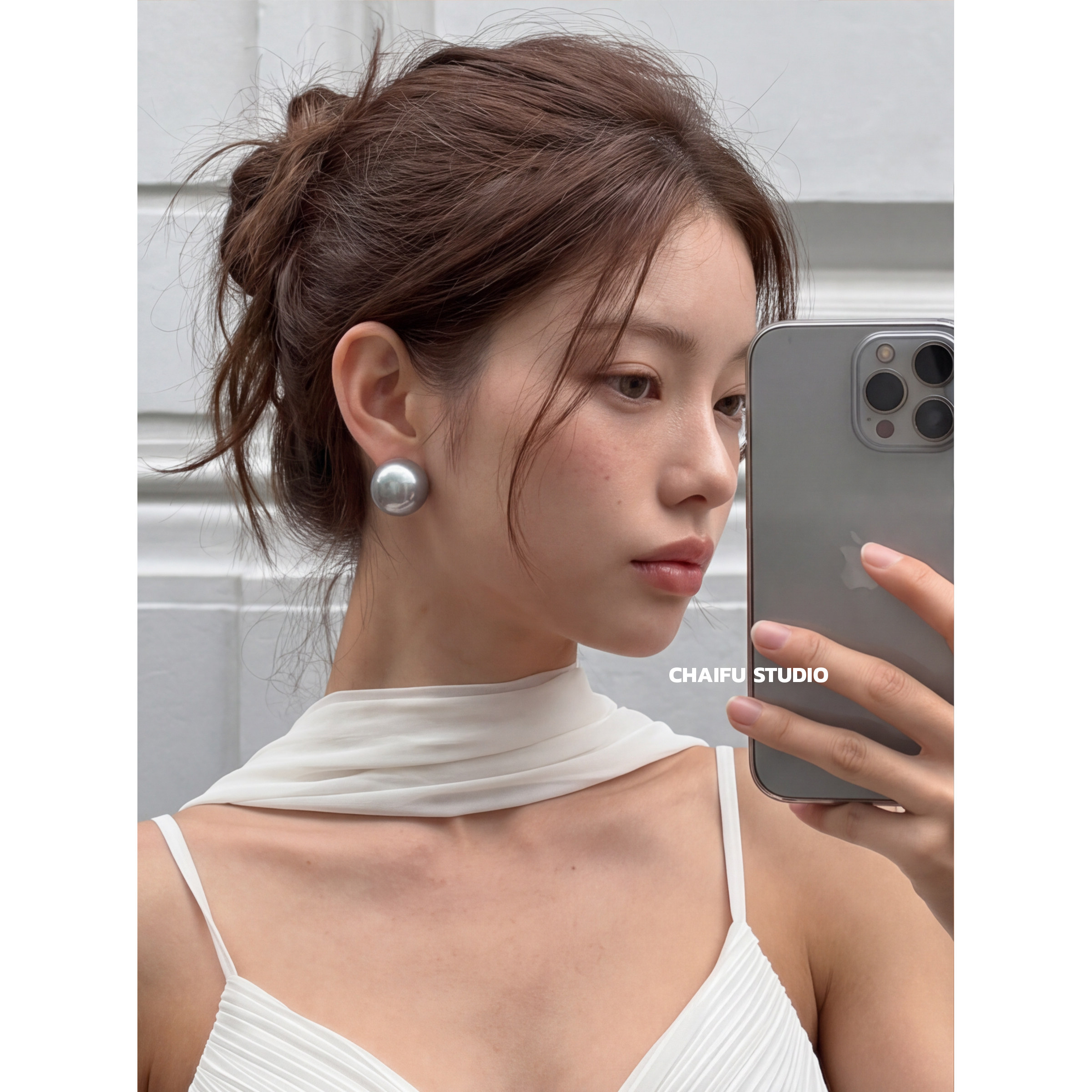 极简百搭圆珠耳钉精致小巧日常