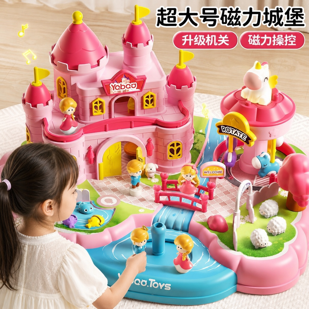 磁力公主城堡玩具小女孩生日礼物