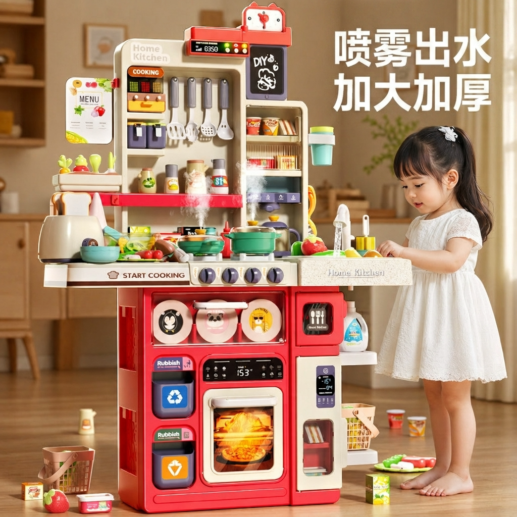 儿童高端厨房玩具做饭厨具全套