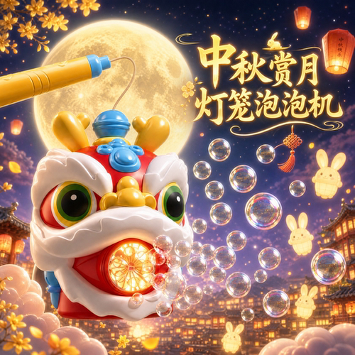 中秋节醒狮灯笼泡泡机儿童手提