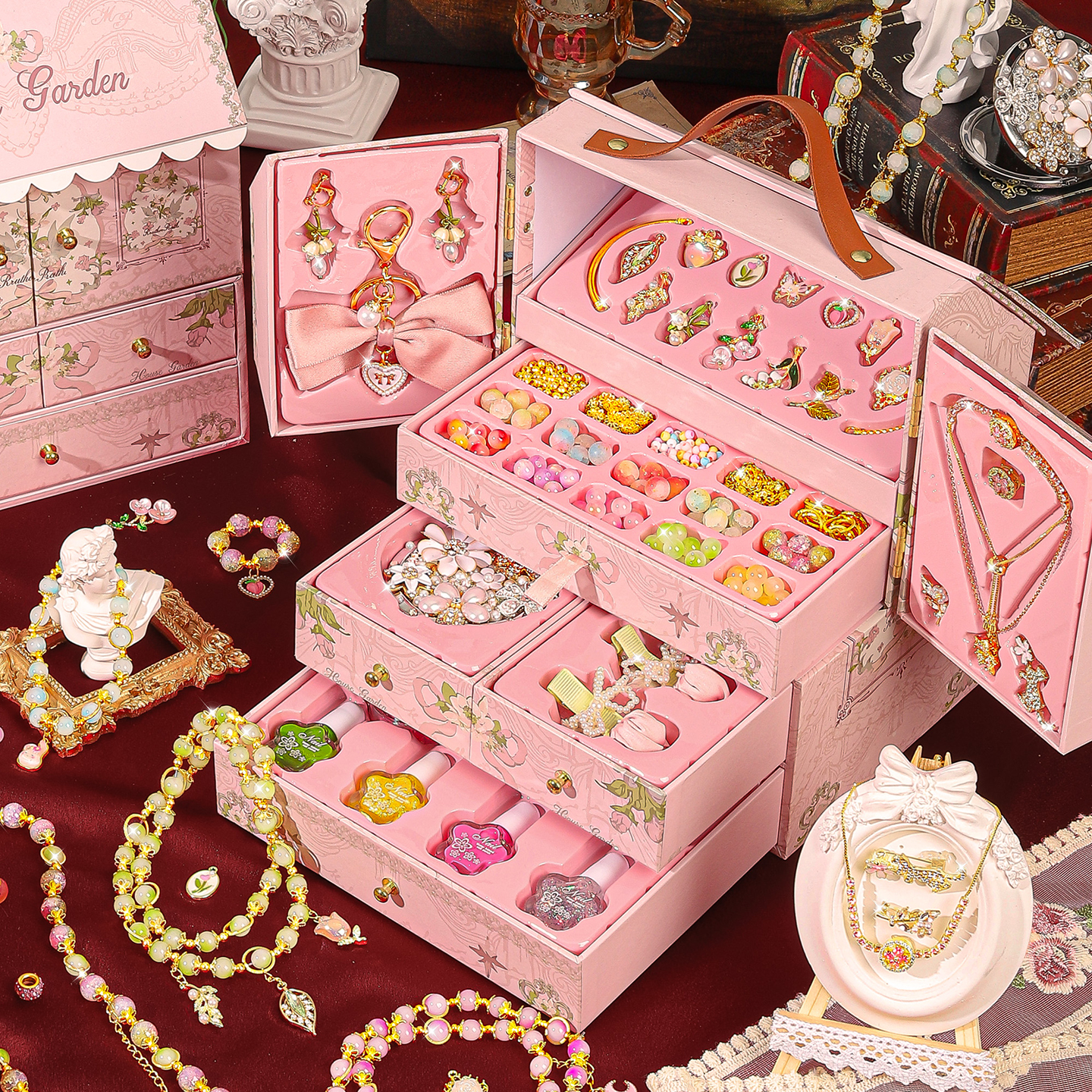 小女孩串珠礼盒儿童生日礼物高端