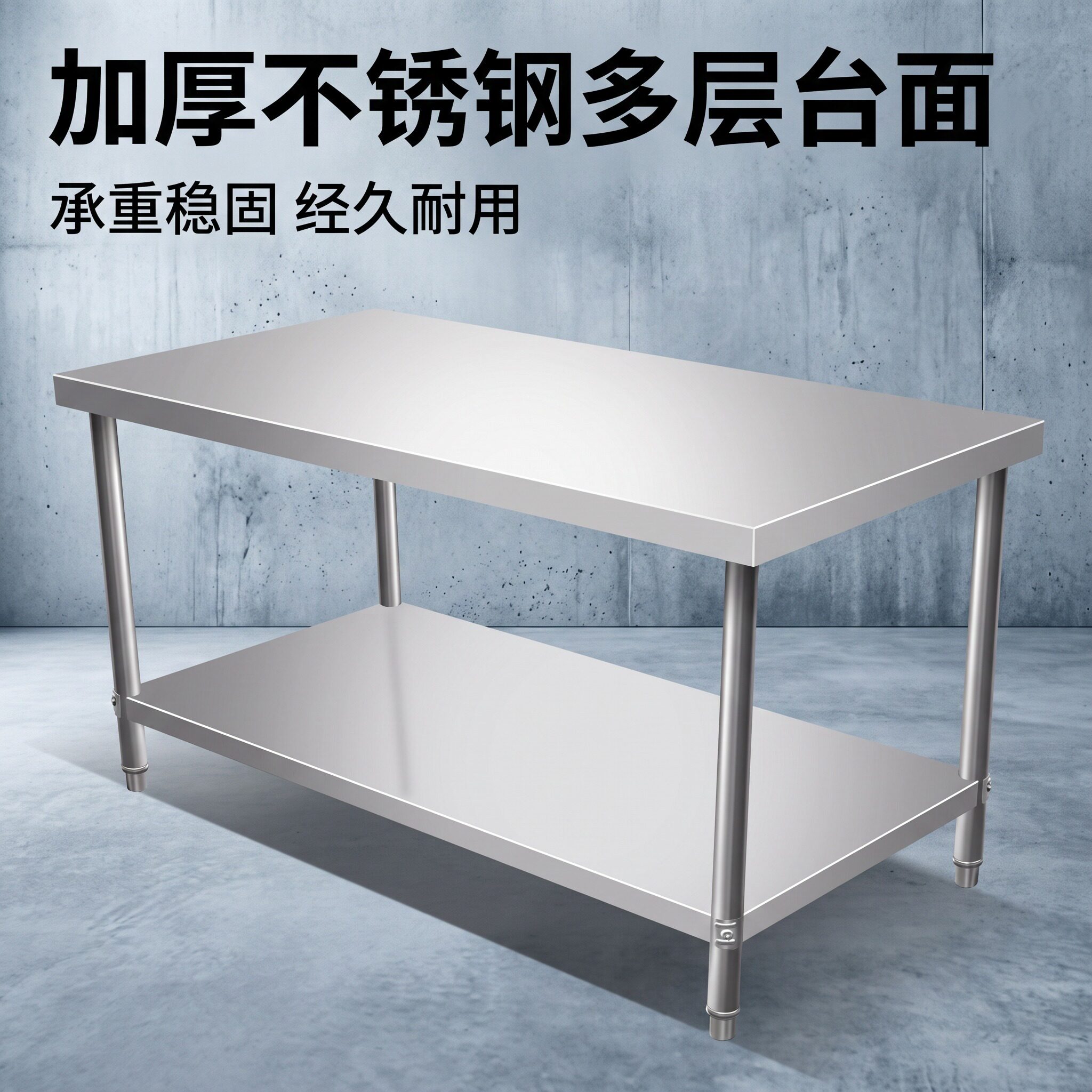 多功能厨房橱柜置物架台面储物架多层收纳架加厚不锈钢工作台桌子