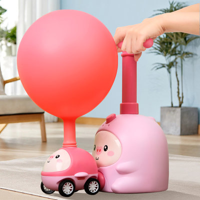 空气动力气球车玩具车打气筒汽车