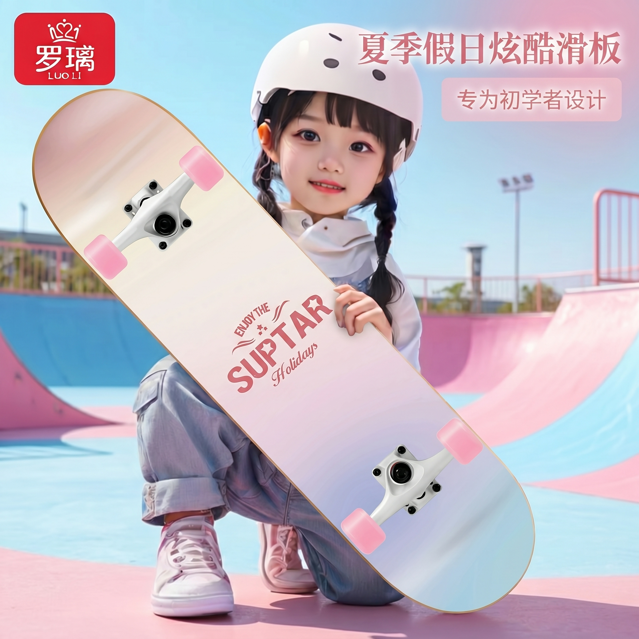 滑板儿童3到6到12岁女孩滑板车玩具女童初学者2026新款小学生礼物