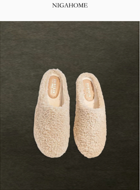 Niga Home 人造绒毛厚底拖鞋2025年秋冬新品家居鞋女 11207600102