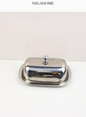 NigaHome不锈钢黄油刀碟西餐奶酪盒牛油碟蛋糕展示盒41214042901