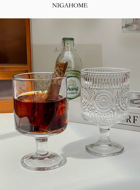 NigaHome 欧式简约餐具家用水杯锤纹玻璃杯饮料酒杯 40211409990