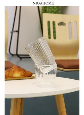 NigaHome 线条设计简约透明家用水杯茶杯饮料杯酒杯 42803401990
