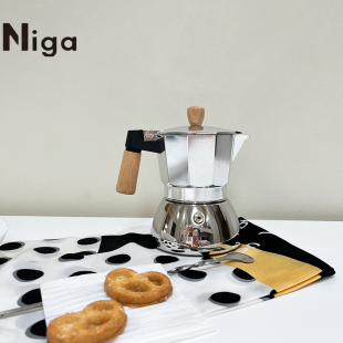 咖啡壶家用户外露营火煮咖啡壶器具浓缩萃取壶 niga双阀摩卡壶意式