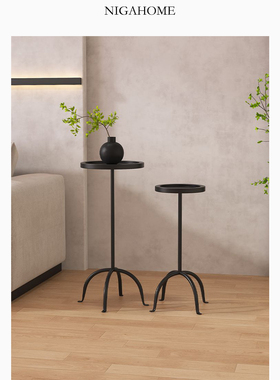 Niga Home 欧式工业风客厅圆边几小茶几甜点桌铁艺 41374072800