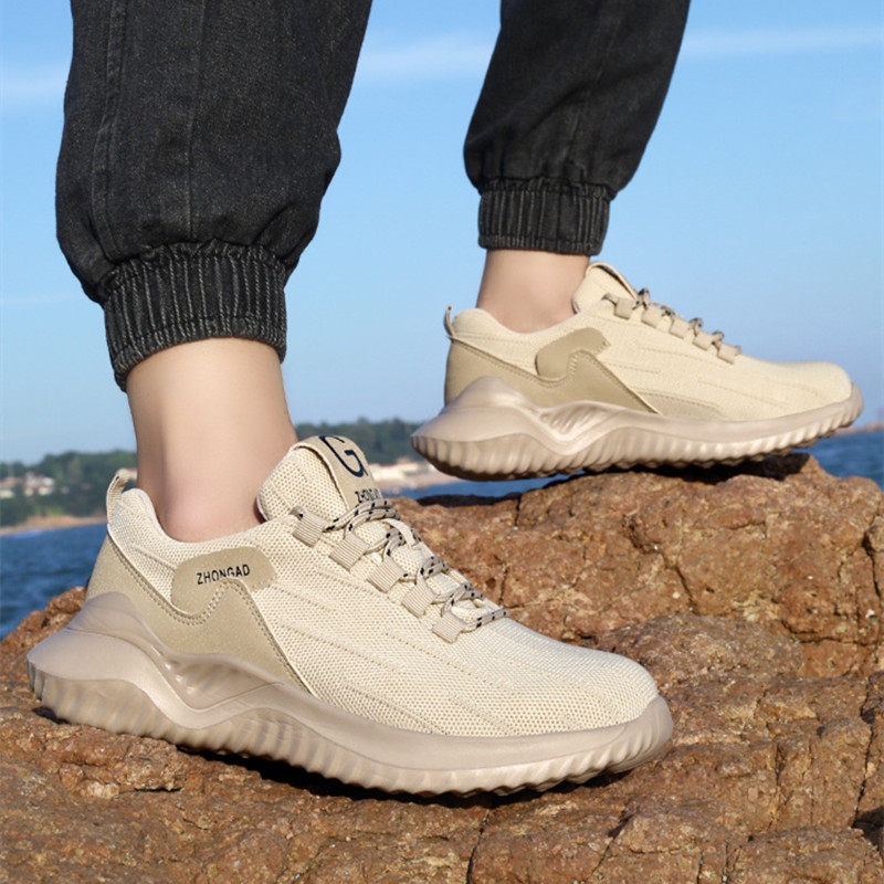 SUMMER BREATHABLE LABOR PROTECTION SHOES MENS ANTI-SMASHING AND ANTI-PUNCTURE LIGHTWEIGHT OLD STEEL PLATE STEEL TOE SOFT SOLE COMFORTABLE AND SAFE WORK SHOES