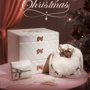 花知晓圣诞限定周边珍珠链条毛绒包蝴蝶抓夹活页本大礼盒