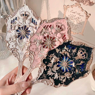 花知晓手持镜小天使月光人鱼化妆镜随身便携时尚亚克力小镜子单面