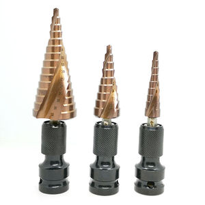 宝塔钻头阶梯钻不锈钢板铝合金木工开孔器电动扳手专用转换钻头