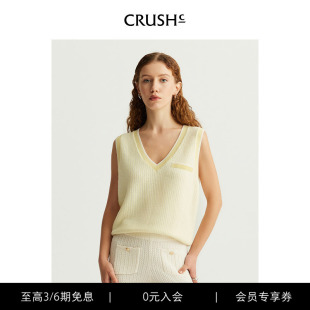 外穿女 CRUSH Collection2025年春夏新款 轻薄款 细条纹背心V领罩衫