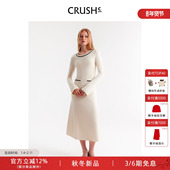 CRUSH 针织连衣裙 淡人穿搭花边圆领长袖 Collection2025年冬季 新款