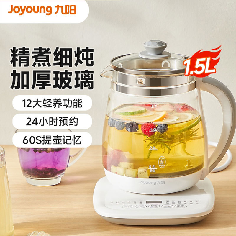 九阳养生壶DGD1506BQ煎药壶花茶壶玻璃炖蛊煮茶器烧水壶1.5L