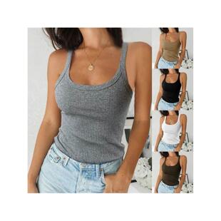 Knitted Tank Tops Women Basic Vest Casual Camisole Sleevelss