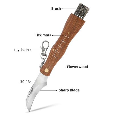 Mini Mushroom Knife Kitchen knives Stainless Steel Wooden Ha