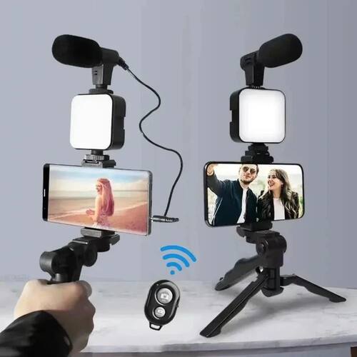 Smartphone Vlogging Kit With Tripod Phone Holder Mini Microp