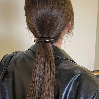 Retro Acetate Simple Temperament High Ponytail Buckle Clip B