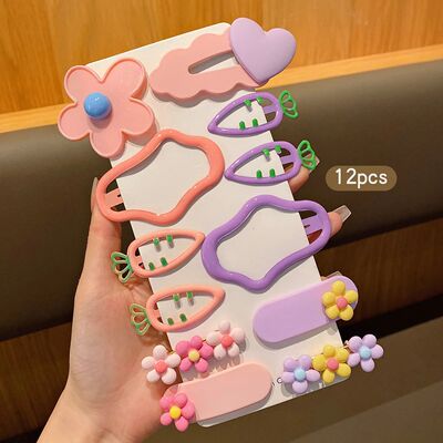 12 sweet and colorful hair clips, Korean version BB clip, su