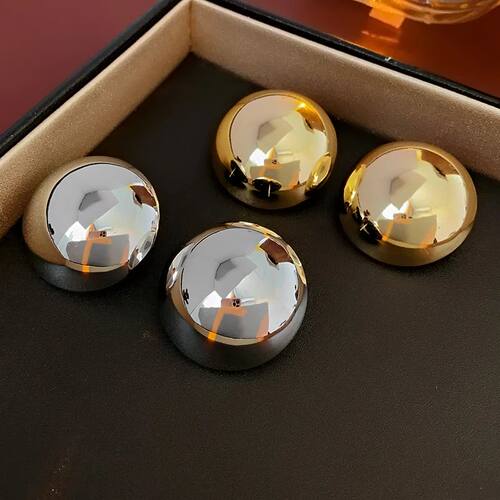 Smooth Semi-round Stud Earrings for Women Europe and America
