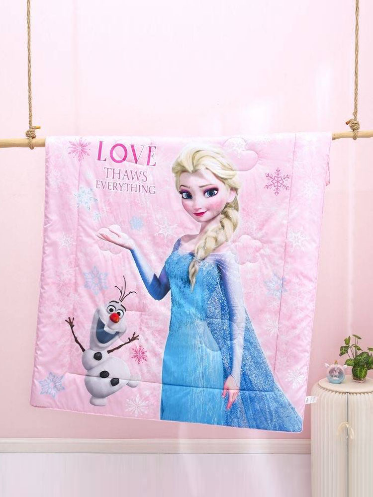 a班粉红艾尔莎公主棉夏季凉爽被子儿童幼儿园60件次缎面长绒棉空