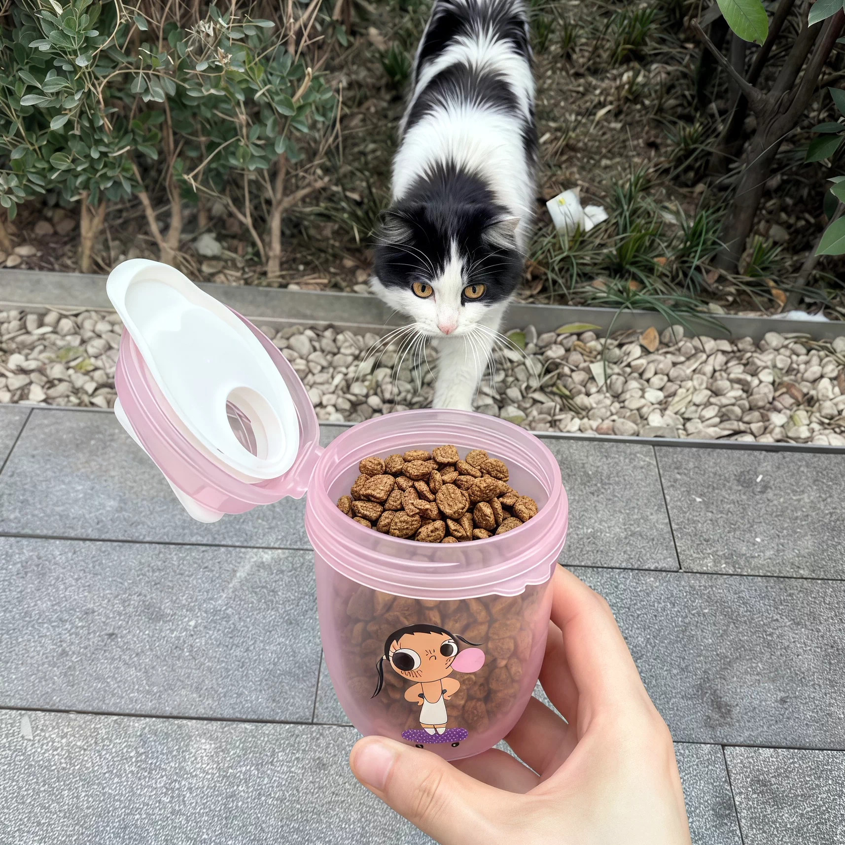 流浪猫投喂瓶!宠物外出便携猫粮分装瓶狗粮储存随身带挂扣喂食罐