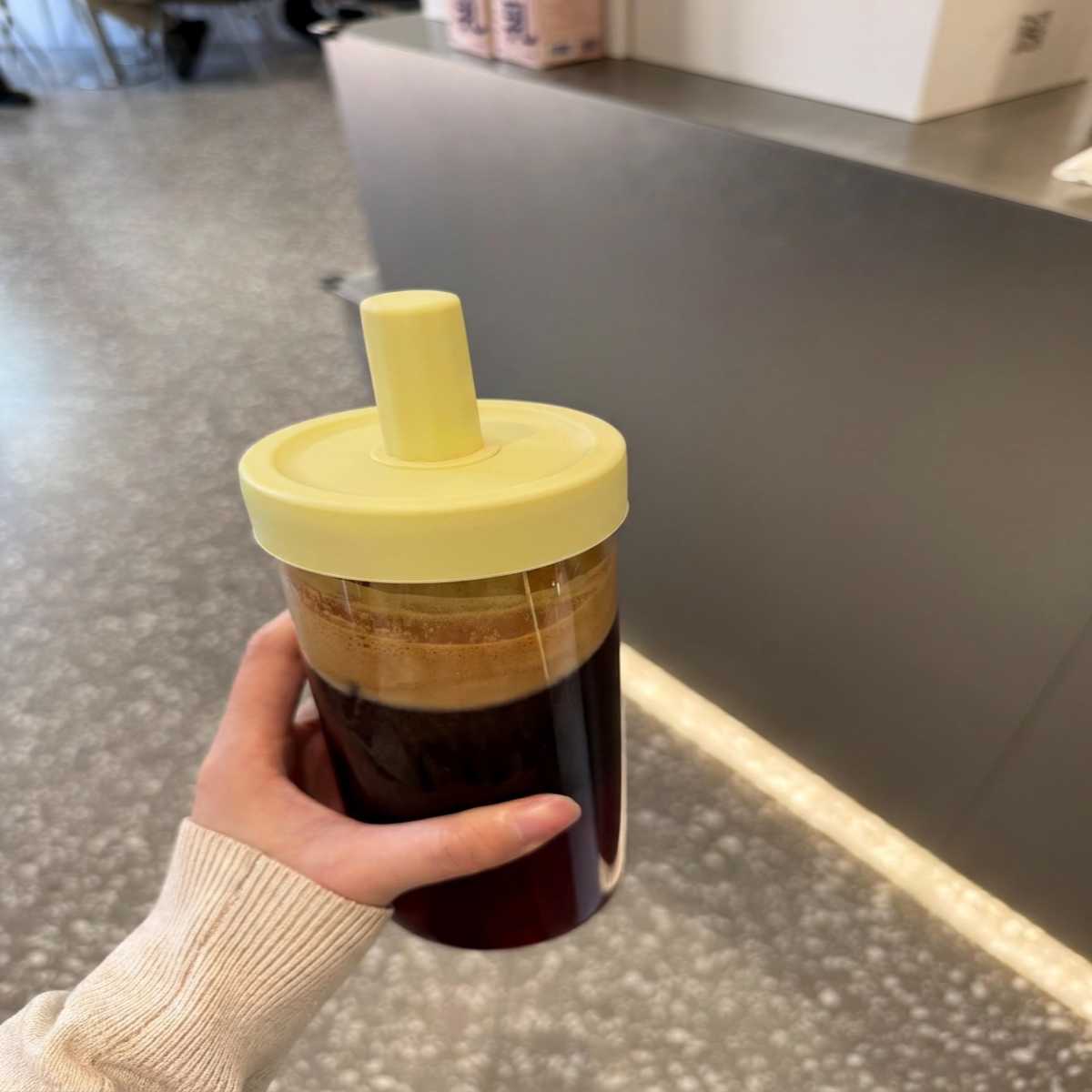 manner同款咖啡玻璃吸管杯女生高颜值大容量直饮果汁牛奶冷萃杯