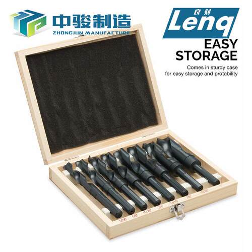 12mm-40mm1/2不锈钢直柄钻头小柄麻花钻HSS木工8件套木盒开孔器