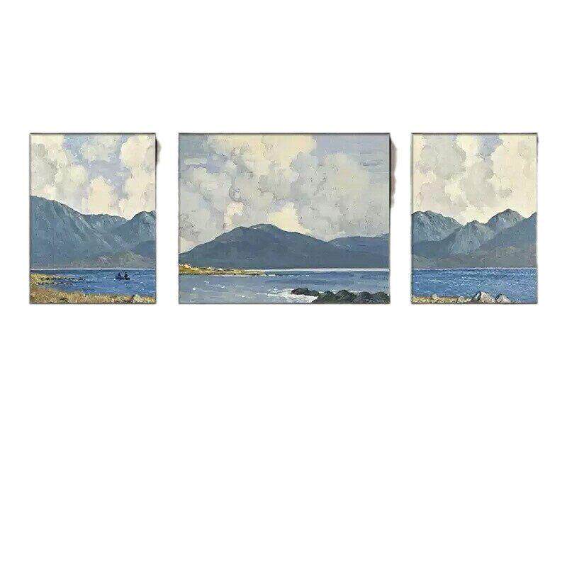 北欧墙画客厅挂画风景山水画抽象简约现装饰画沙发背景墙三联画