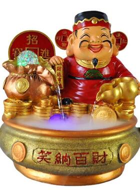 中式传统文化喷泉摆件树脂工艺品收银台前台摆设饰品开业送礼