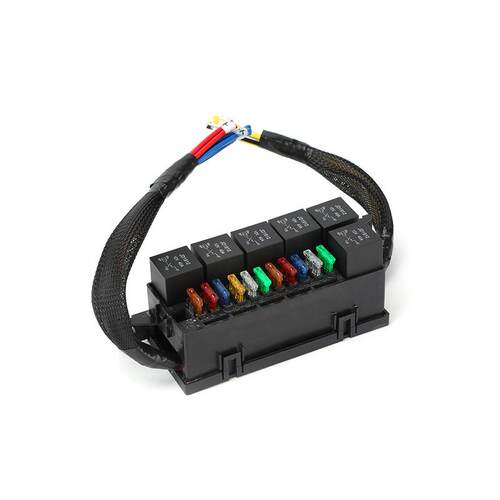 汽车继电器保险盒12V/24V农用车改装电路保险片盒新能源车11路