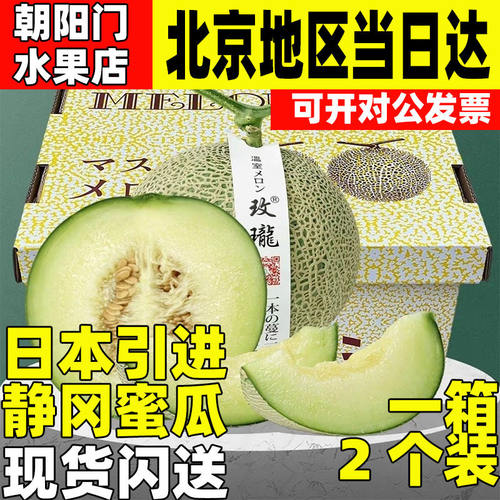 静冈温室皇冠蜜瓜山印哈密瓜T字瓜新鲜水果超甜孕妇水果网纹瓜