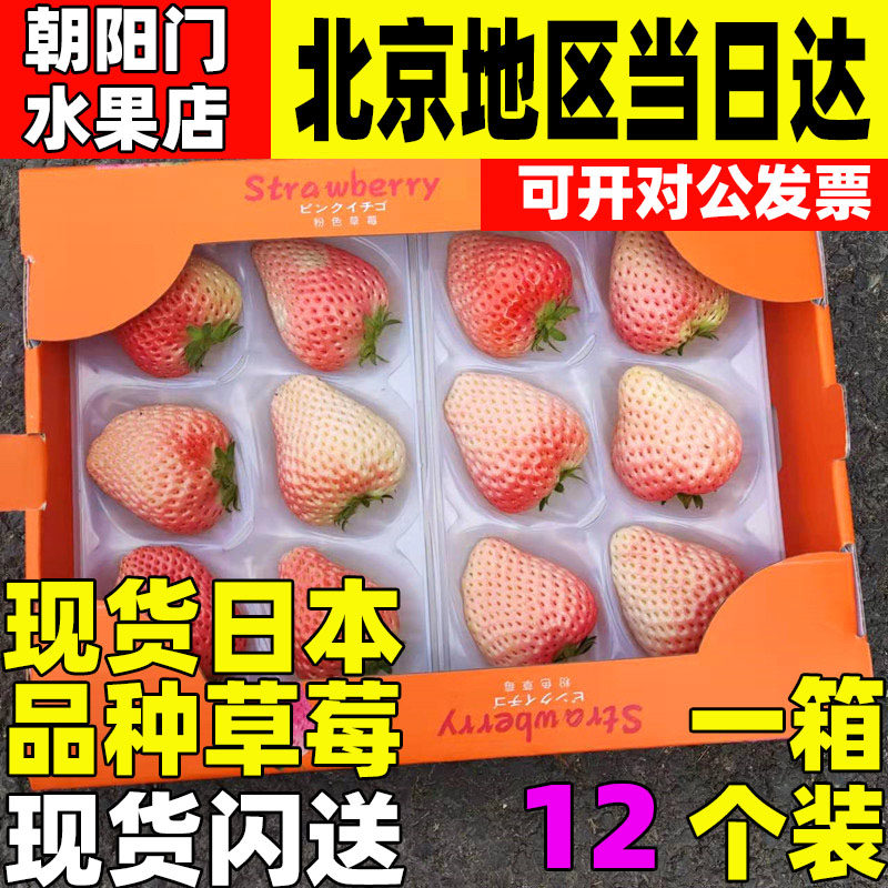 淡雪粉色妖姬草莓新鲜应季水果香甜粉红色稀有草莓高端礼盒装水果