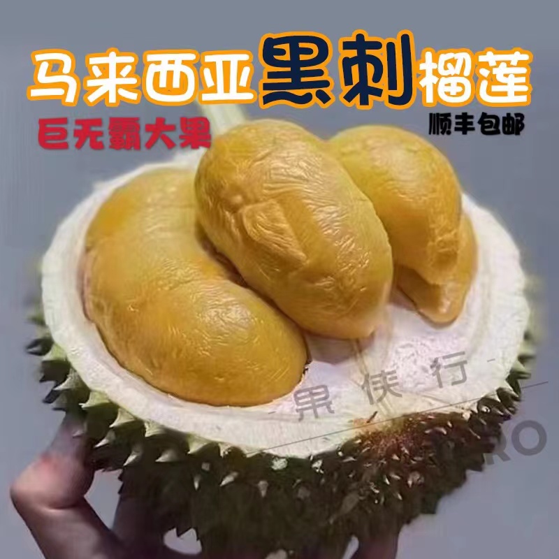 马来西亚黑刺榴莲D200液氮进口榴莲整个大果冷冻水果带壳新鲜