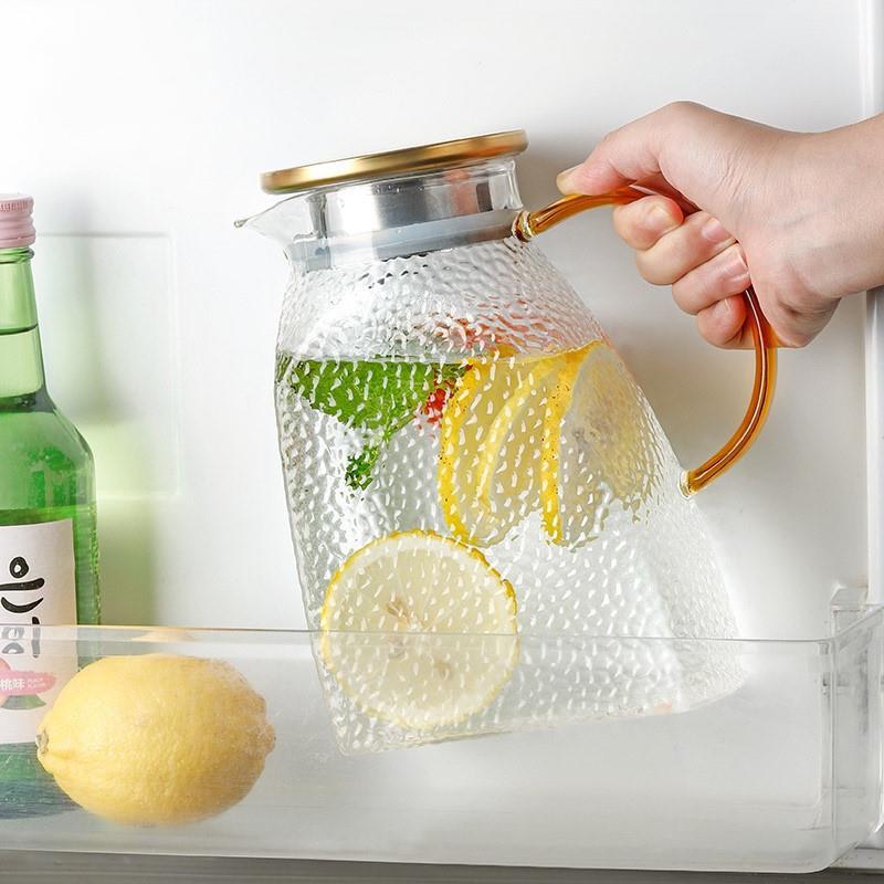 heat-resistin Glass Jug with Lid Ice Tea Water juice cup set