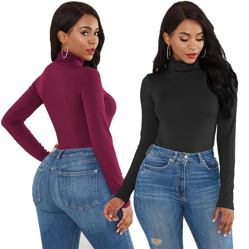 winter bodysuits women undershirts ladies 百搭长袖打底连体衣