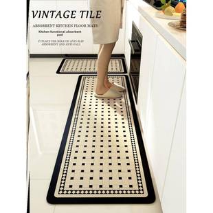 Kitchen waterproof floor mat wipes leave-in carpet 厨房地垫