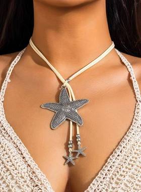 Cross-border starfish fringe beach neckl0Bb8EDo6ace跨境少女