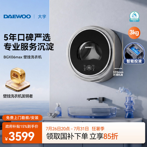 大宇壁挂式洗衣机/5年口碑爆款